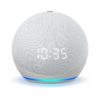 Echo Dot 4th Generation Voice Assistant, Glacier White, with Clock