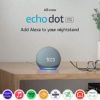 Echo Dot 4th Generation Voice Assistant, Glacier White, with Clock-2