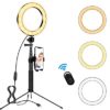 Selfie stick with photography stand with lamp