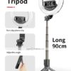 Selfie stick with photography stand with lamp2