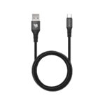 USB A to USB Type C Cable, 3A , 1.2 Meter,TPU, Black